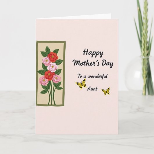 Blush Aunt Mothers Day Card カード (正面)