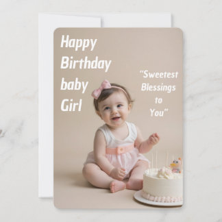 Blush Baby Birthday Girl – 即時ダウンロード 招待状