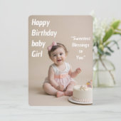 Blush Baby Birthday Girl – Instant Download 招待状 (スタンド正面)