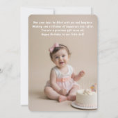 Blush Baby Birthday Girl – Instant Download 招待状 (裏面)