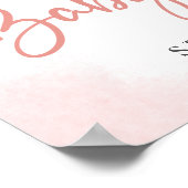 Blush Baby Elephant Girl Baby Shower Welcome Sign ポスター (角)