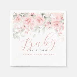 Blush Baby In Bloom ベビーシャワー スタンダードカクテルナプキン