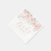 Blush Baby In Bloom ベビーシャワー スタンダードカクテルナプキン (角)