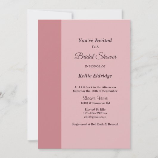 Blush Bar Minimalist Modern 招待状 (正面)