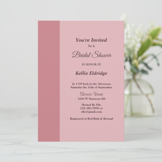 Blush Bar Minimalist Modern 招待状 (スタンド正面)