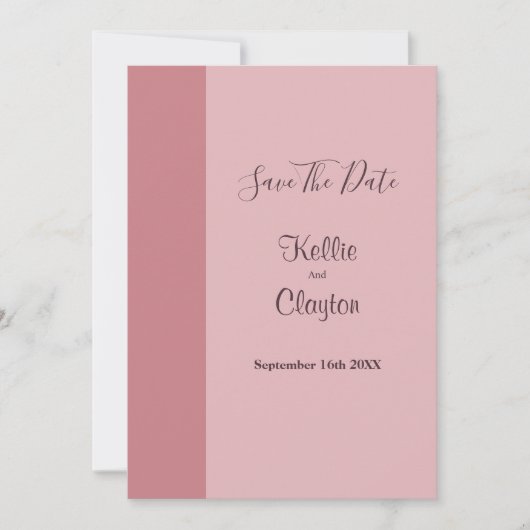 Blush Bar Minimalist Modern Wedding 招待状 (正面)