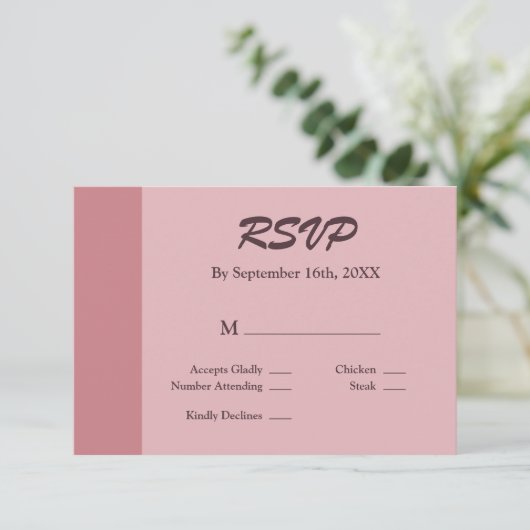 Blush Bar Wedding RSVP Card (スタンド正面)