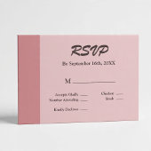 Blush Bar Wedding RSVP Card