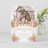 Blush Barn Horse Birthday Invitation for Girls 招待状 (スタンド正面)