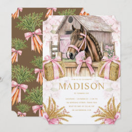 Blush Barn Horse Birthday Invitation for Girls 招待状