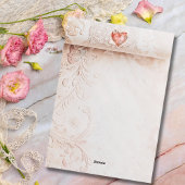 Blush Baroque Heart with Floral Accents Valentines シーズンカード