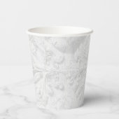 Blush Baroque Rococo Floral Heart Galentine   紙コップ (裏面)