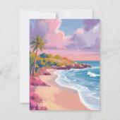 Blush Beach | ピンクの海の絵はがき (正面)