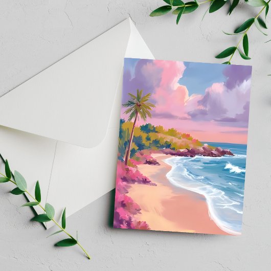 Blush Beach | ピンクの海の絵はがき