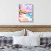 Blush Beach | ピンクの海の絵画 キャンバスプリント (インサイチュ (寝室))