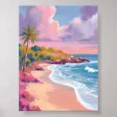 Blush Beach | ピンクの海の絵画 ポスター (正面)