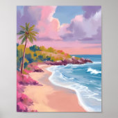 Blush Beach | ピンクの海の絵画 ポスター (正面)