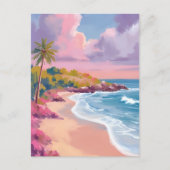 Blush Beach | ピンクの海の絵画 ポストカード (正面)
