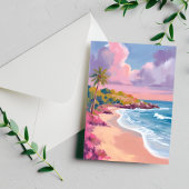 Blush Beach | ピンクの海の絵画 ポストカード