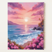 Blush Beach Bay | 海の夕焼け ピンクの水彩画 プランナー手帳 (裏面)