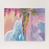 Blush Beach | Pink Ocean Painting ジグソーパズル (横)
