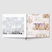 Blush  Bear Soft Water colour floral baby shower ゲストブック (全面)