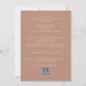 Blush Beige Floral Wedding | Muted Clay Arch + QR 招待状 (裏面)