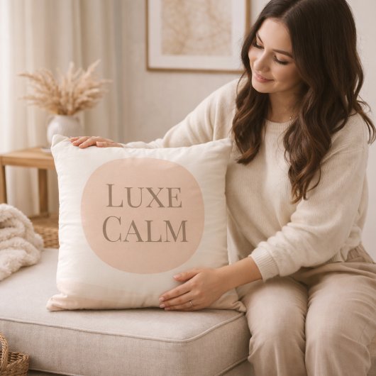 Blush Beige Horizon Throw Pillow クッション