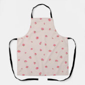 Blush Beige Japanese Winter Peony Floral Pattern エプロン (正面)
