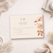 Blush Beige Monogram Wedding RSVP Card