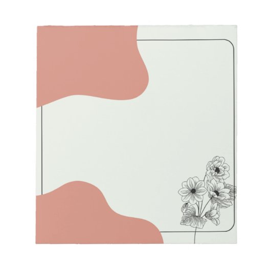 Blush & Bloom – シンプルな筆記用紙 ノートパッド (正面)