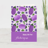 Blush & Bloom Eggplant Collection – Birthday カード (正面)