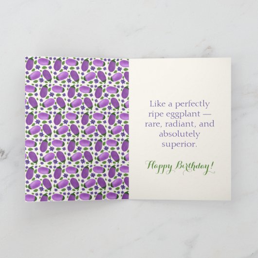 Blush & Bloom Eggplant Collection –  Birthday カード (内部)