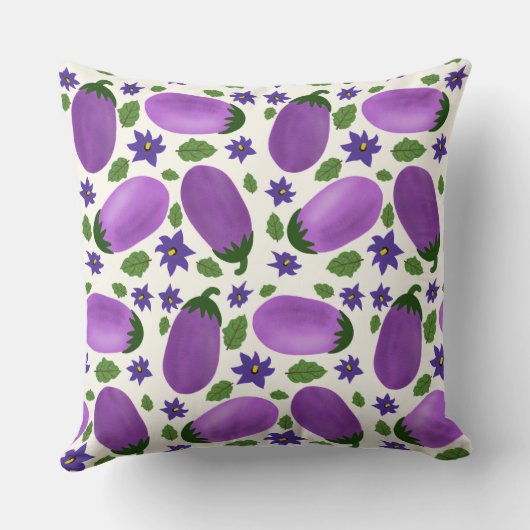 Blush & Bloom Eggplant Collection – Ivory Glow クッション (裏面)