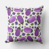 Blush & Bloom Eggplant Collection – Ivory Glow クッション (正面)