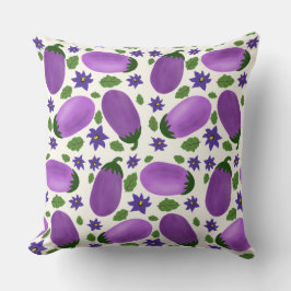 Blush & Bloom Eggplant Collection – Ivory Glow クッション