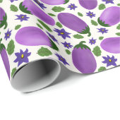 Blush & Bloom Eggplant Collection – Ivory Glow ラッピングペーパー (ロールコーナー)