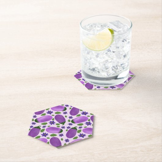 Blush & Bloom Eggplant Collection – Soft Lilac ペーパーコースター (インサイチュ)