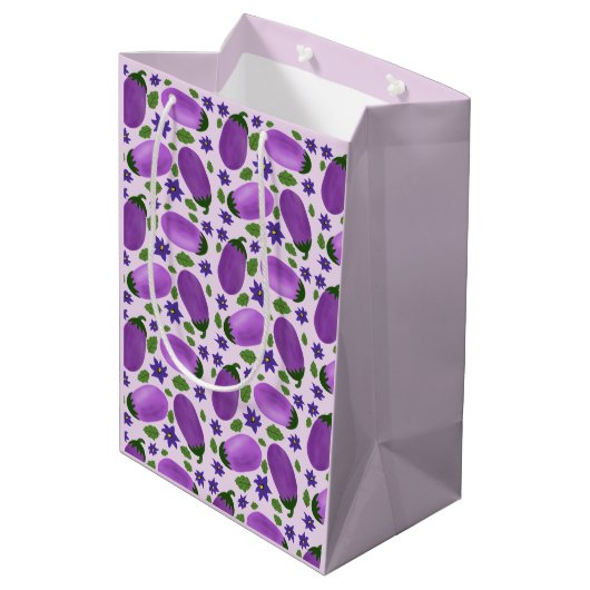 Blush & Bloom Eggplant Collection – Soft Lilac ミディアムペーパーバッグ (裏面アングル)