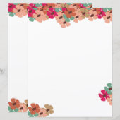 Blush & Bloom Floral Writing Paper (正面/裏面)