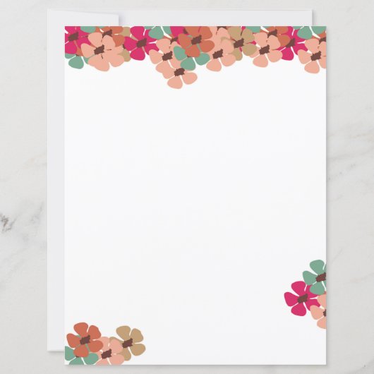 Blush & Bloom Floral Writing Paper (裏面)