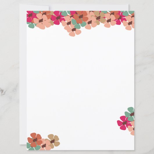 Blush & Bloom Floral Writing Paper (正面)