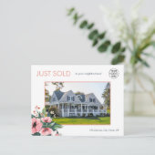 Blush Bloom Just Sold Gray Real Estate Agent ポストカード (スタンド正面)