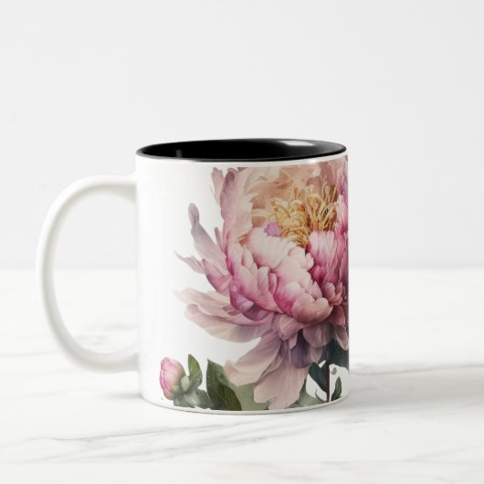Blush Bloom Mug- A Whisper of Calm by Lumina & Ash ツートーンマグカップ (左)