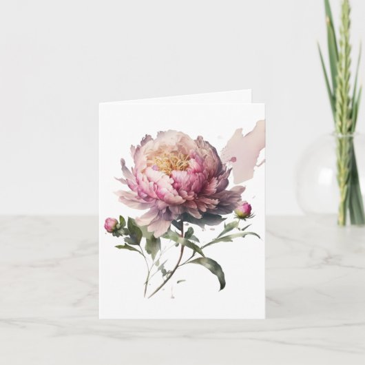 Blush Bloom Peony Card サンキューカード (正面)