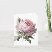Blush bloom Peony card サンキューカード (正面)