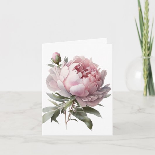 Blush bloom Peony card サンキューカード (正面)