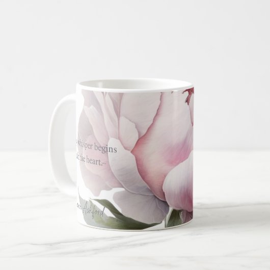 Blush bloom with whispered words Mug コーヒーマグカップ (正面左)