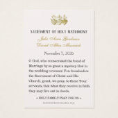 Blush Blue Floral Gold Cross Wedding Prayer  (裏面)