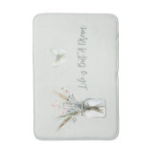 Blush Blue Flowers Jar Butterfly  バスマット (正面縦)